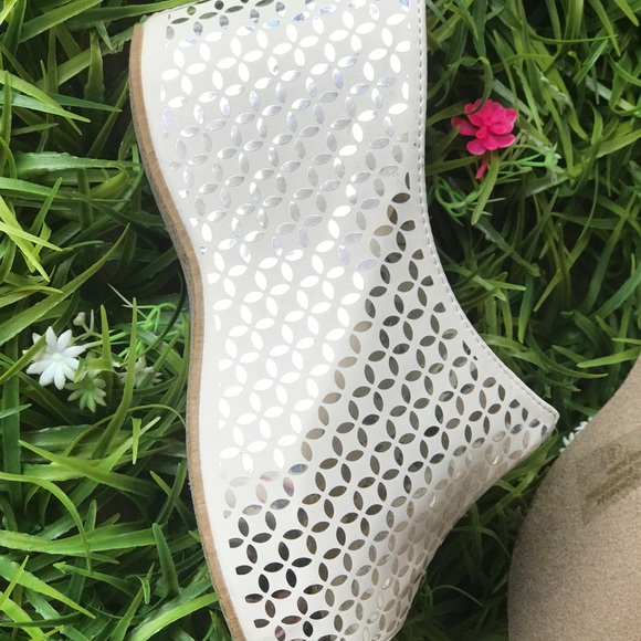 Italina SHIMMER White Comfort Peep Toe Wedge - Picture 6 of 8